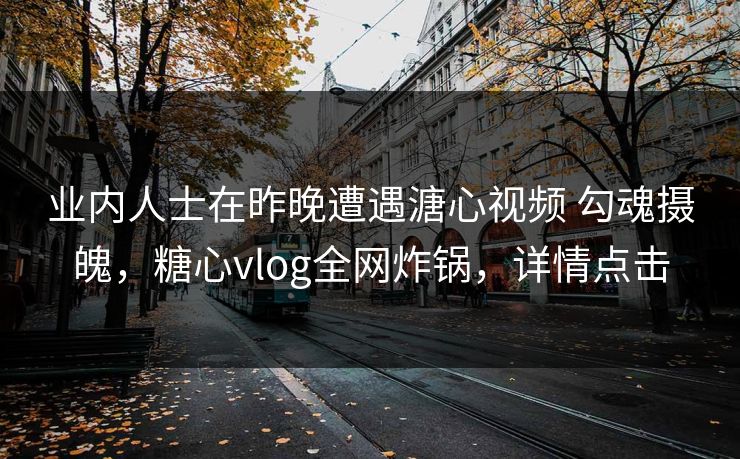 业内人士在昨晚遭遇溏心视频 勾魂摄魄，糖心vlog全网炸锅，详情点击