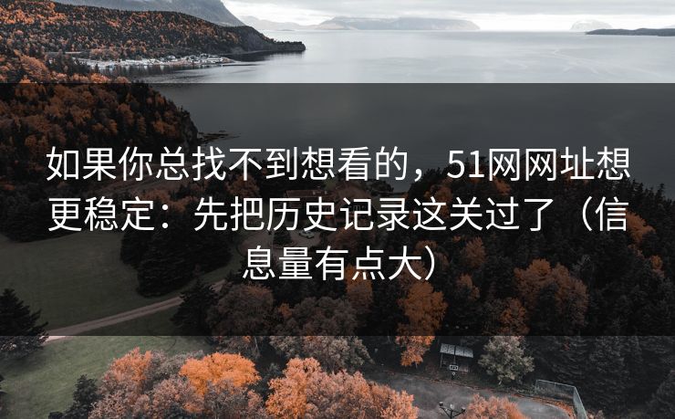 如果你总找不到想看的,51网网址想更稳定:先把历史记录这关过了(信息量有点大) 如果你总找不到想看的,51网网址想更稳定:先把历史记录这关过了(信息量有点大)
