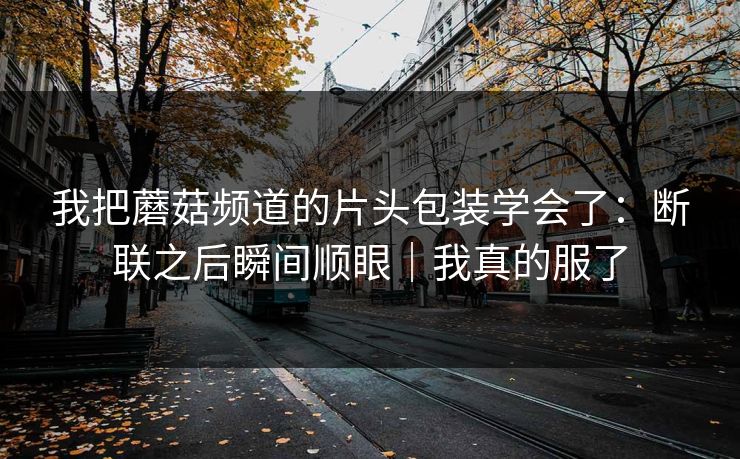 我把蘑菇频道的片头包装学会了:断联之后瞬间顺眼|我真的服了 我把蘑菇频道的片头包装学会了:断联之后瞬间顺眼|我真的服了